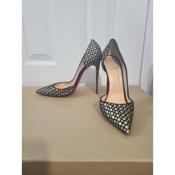 Christian Louboutin Iriza 120 gold black glitter 41 11 red bottom, So Kate - Picture 3 of 6